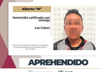 APREHENDE PGJE A “EL CHILANGO” POR HOMICIDIO CALIFICADO EN LOS CABOS