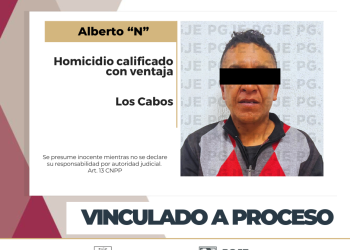 OBTIENE PGJE VINCULACIÓN A PROCESO CONTRA HOMBRE ACUSADO DE HOMICIDIO CALIFICADO EN LOS CABOS