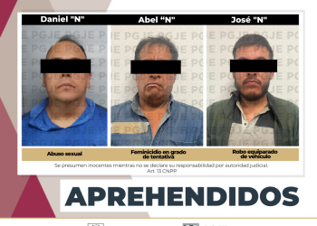 APREHENDE PGJE A TRES HOMBRES POR DIVERSOS DELITOS
