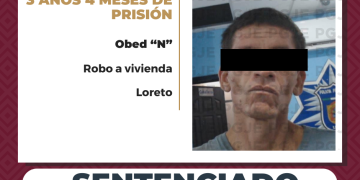 PASARÁ 3 AÑOS 4 MESES EN PRISIÓN POR ROBO A VIVIENDA