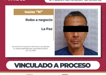 OBTIENE PGJE VINCULACIÓN A PROCESO POR ROBO CON VIOLENCIA A TIENDA OXXO EN LA PAZ