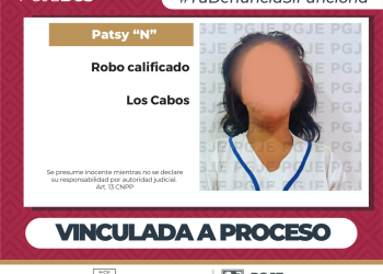 POR COMETER ROBO QUEDA VINCULADA A PROCESO EN LOS CABOS
