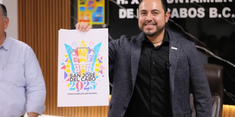 PRESENTA ALCALDE DE LOS CABOS CHRISTIAN AGUNDEZ EL DISEÑO GANADOR DE LAS FIESTAS TRADICIONALES SAN JOSÉ DEL CABO 2025