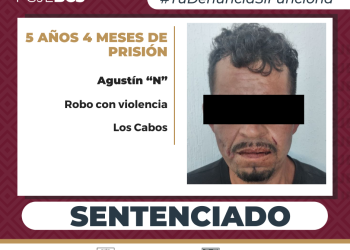 OBTIENE PGJE EN LOS CABOS SENTENCIA DE 5 AÑOS 4 MESES EN PRISIÓN PARA CULPABLE DE ROBO CON VIOLENCIA