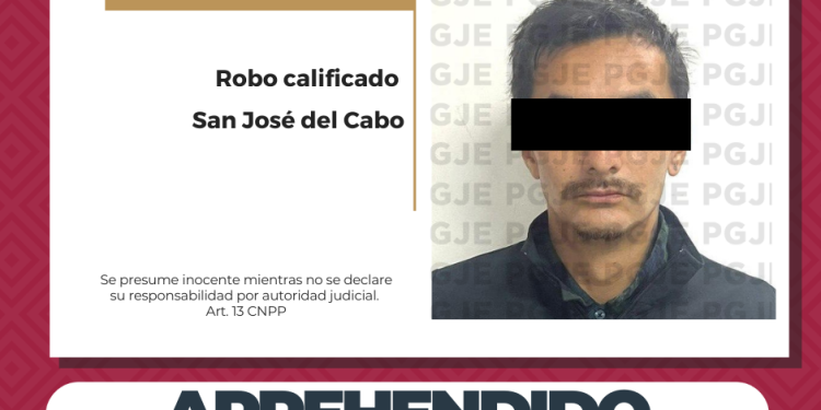 APREHENDE PGJE A IMPUTADO POR ROBO A COMERCIO ABIERTO AL PÚBLICO