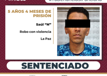 OBTIENE PGJE SENTENCIA DE MÁS DE 5 AÑOS DE PRISIÓN PARA CULPABLE DE ROBO EN LA PAZ