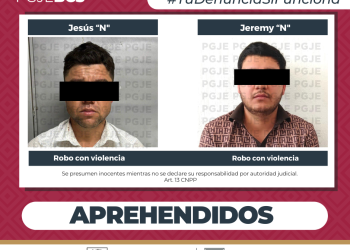 APREHENDE PGJE A IMPUTADOS POR ROBO CON VIOLENCIA EN LA PAZ Y LOS CABOS
