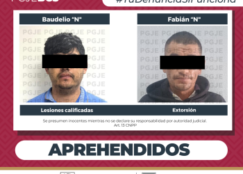 APREHENDE PGJE A DOS IMPUTADOS POR DIVERSOS DELITOS