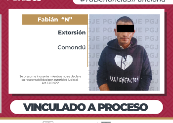 OBTIENE PGJE VINCULACIÓN A PROCESO Y PRISIÓN PREVENTIVA CONTRA IMPUTADO POR EXTORSIÓN