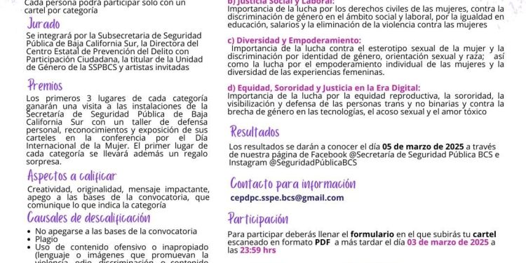 CONVOCA CENTRO PREVENTIVO A JÓVENES A PARTICIPAR EN CONCURSO DE CARTELES POR DERECHOS DE LAS MUJERES