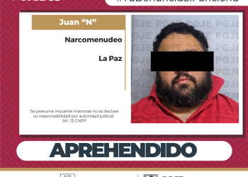 APREHENDE PGJE A IMPUTADO POR DELITO CONTRA LA SALUD EN LA PAZ