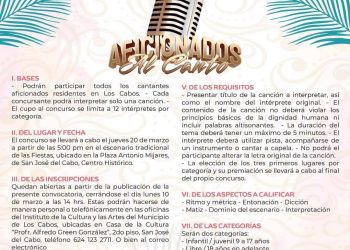 CONVOCAN A PARTICIPAR EN EL CONCURSO DE AFICIONADOS AL CANTO EN SAN JOSÉ DEL CABO