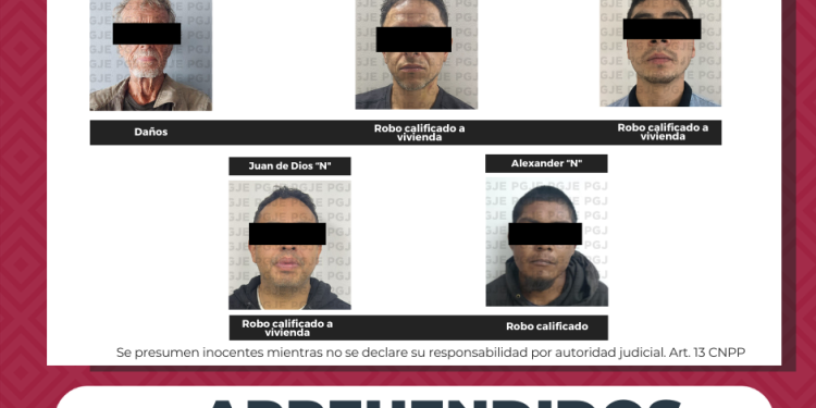 DETIENE PGJE A PROBABLES RESPONSABLES DE DELITOS CON ÓRDENES DE APREHENSIÓN