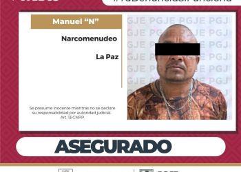 DETIENE PGJE A UNA PERSONA EN  POSESIÓN DE NARCÓTICOS EN LA PAZ