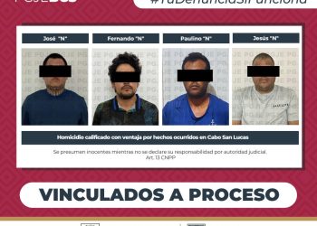 RESUELVE PGJE HOMICIDIO DE PERSONA LOCALIZADA SIN VIDA EN LOS CABOS Y OBTIENE PRISIÓN PREVENTIVA PARA 4 IMPUTADOS