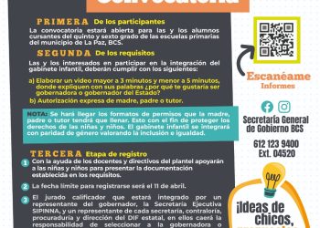 INVITAN A NIÑAS Y NIÑOS DE LA PAZ, A PARTICIPAR EN GABINETE INFANTIL 2025