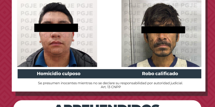 APREHENDE PGJE A DOS PERSONAS POR DIVERSOS DELITOS