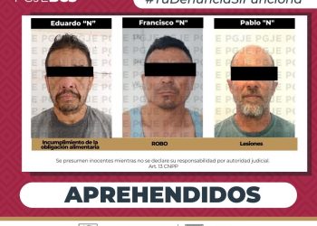 APREHENDE PGJE A 3 PERSONAS POR DIVERSOS DELITOS