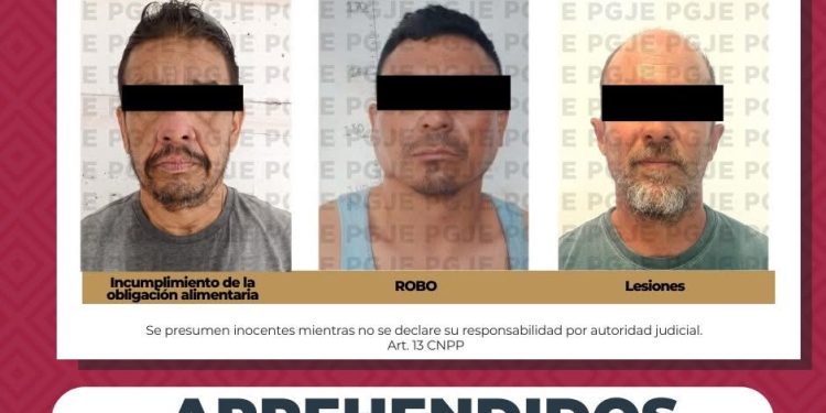 APREHENDE PGJE A 3 PERSONAS POR DIVERSOS DELITOS