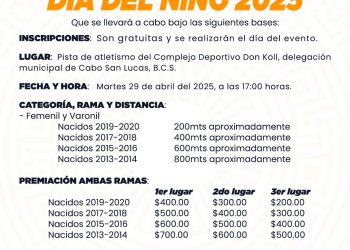 INVITAN A CELEBRAR DÍA DEL NIÑO CON CARRERA PEDESTRE EN CABO SAN LUCAS
