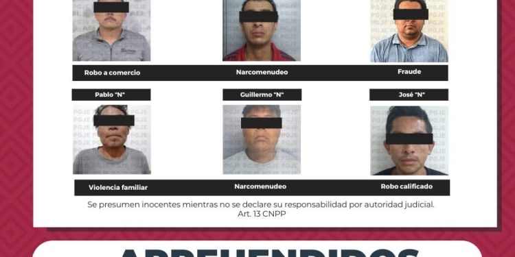 APREHENDE PGJE A 6 PERSONAS POR DIVERSOS DELITOS