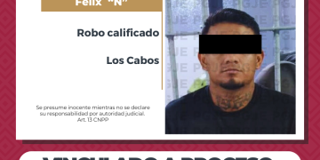 OBTIENE PGJE VINCULACIÓN A PROCESO DE IMPUTADO POR ROBO EN LOS CABOS
