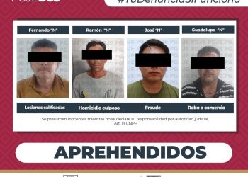 APREHENDE PGJE A 4 PERSONAS IMPUTADAS POR DIVERSOS DELITOS
