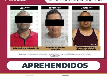 CUMPLIMENTA PGJE TRES ÓRDENES DE APREHENSIÓN POR DIVERSOS DELITOS
