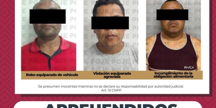 CUMPLIMENTA PGJE TRES ÓRDENES DE APREHENSIÓN POR DIVERSOS DELITOS