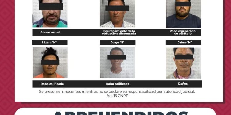 APREHENDE PGJE A 6 PERSONAS POR DIVERSOS DELITOS