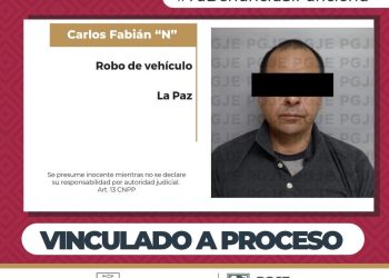 POR ROBO DE VEHÍCULO OBTIENE PGJE  VINCULACIÓN A PROCESO CONTRA IMPUTADO