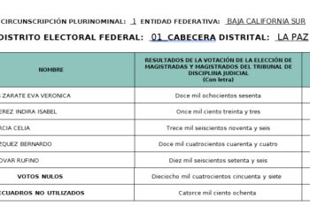 AVANCE DEL CÓMPUTO DISTRITAL EN BAJA CALIFORNIA SUR CORTE AL 4 DE JUNIO DE 2025