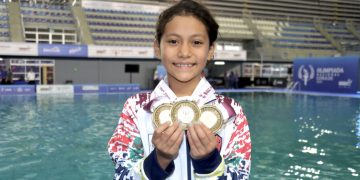 CONQUISTA LA CLAVADISTA CINTHYA MORENO TRES PRESEAS DE ORO PARA BCS