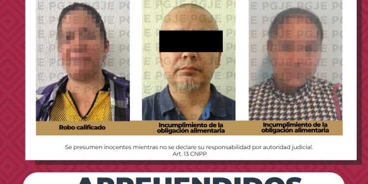 APREHENDE PGJE A 3 PERSONAS IMPUTADAS POR DIVERSOS DELITOS