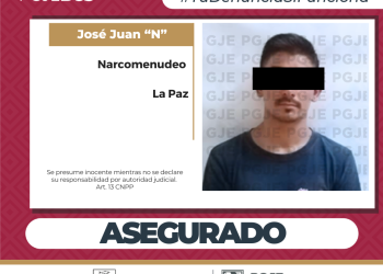 DETIENE PGJE A UN HOMBRE CON METANFETAMINA EN LA PAZ
