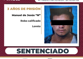 OBTIENE PGJE SENTENCIA DE MÁS DE 3 AÑOS DE PRISIÓN PARA IMPUTADO POR ROBO EN LORETO