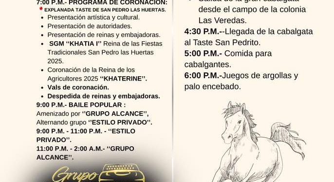 SE PREPARA SAN PEDRO LAS HUERTAS PARA CELEBRAR SUS FIESTAS TRADICIONALES 2025