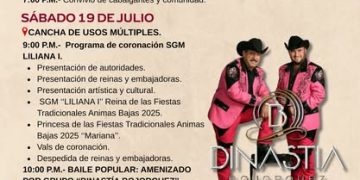 ANUNCIAN PROGRAMA OFICIAL DE LAS FIESTAS TRADICIONALES ÁNIMAS BAJAS 2025