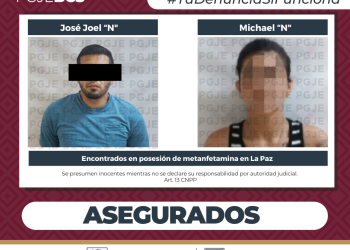 DETIENE PGJE A DOS PERSONAS Y ASEGURA 800 DOSIS DE DROGA EN LA PAZ