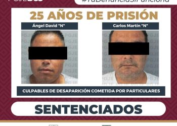 OBTIENE PGJE SENTENCIA DE 25 AÑOS DE PRISIÓN PARA CULPABLES DE SECUESTRO