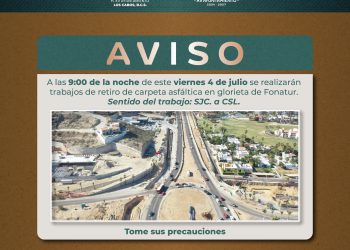 ESTE VIERNES CONTINÚAN TRABAJOS DE RETIRO DE CARPETA ASFÁLTICA EN LA GLORIETA FONATUR