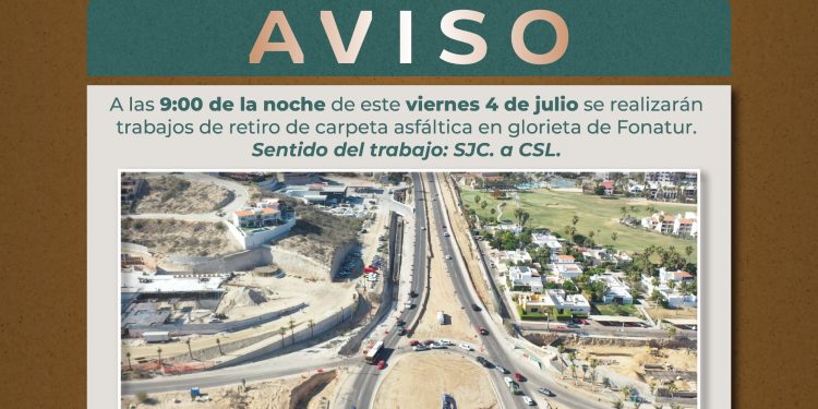ESTE VIERNES CONTINÚAN TRABAJOS DE RETIRO DE CARPETA ASFÁLTICA EN LA GLORIETA FONATUR