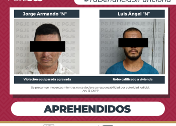 CUMPLIMENTA PGJE ÓRDENES DE APREHENSIÓN POR DELITOS DE VIOLACIÓN Y ROBO CALIFICADO
