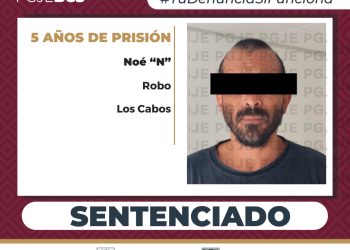 OBTIENE PGJE 5 AÑOS DE PRISIÓN PARA CULPABLE DE ROBO EN CABO SAN LUCAS