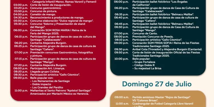 TODO LISTO PARA EL ARRANQUE DE LAS FIESTAS TRADICIONALES SANTIAGO 2025