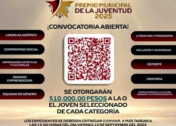 ANUNCIA AYUNTAMIENTO DE LOS CABOS CONVOCATORIA AL PREMIO MUNICIPAL DE LA JUVENTUD 2025