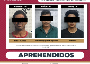APREHENDE PGJE A TRES HOMBRES POR DIVERSOS DELITOS