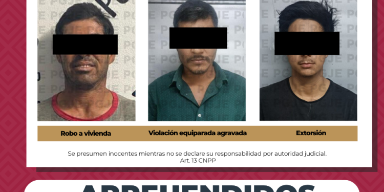 APREHENDE PGJE A TRES HOMBRES POR DIVERSOS DELITOS