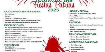 ABREN INSCRIPCIONES PARA ELECCIÓN DE LA REYNA DE LAS FIESTAS PATRIAS 2025 EN SAN JOSÉ DEL CABO