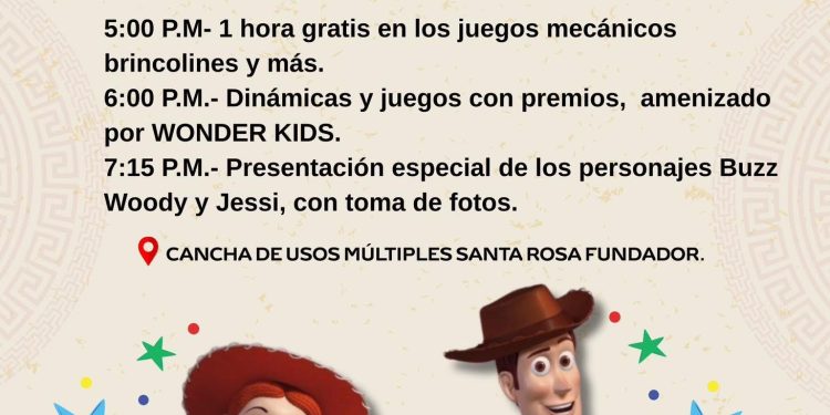 NIÑAS Y NIÑOS DISFRUTARÁN DE PROGRAMA ESPECIAL EN FIESTAS TRADICIONALES SANTA ROSA FUNDADOR 2025